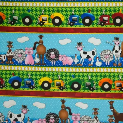 Flanel met boerderij figuren Multicolor